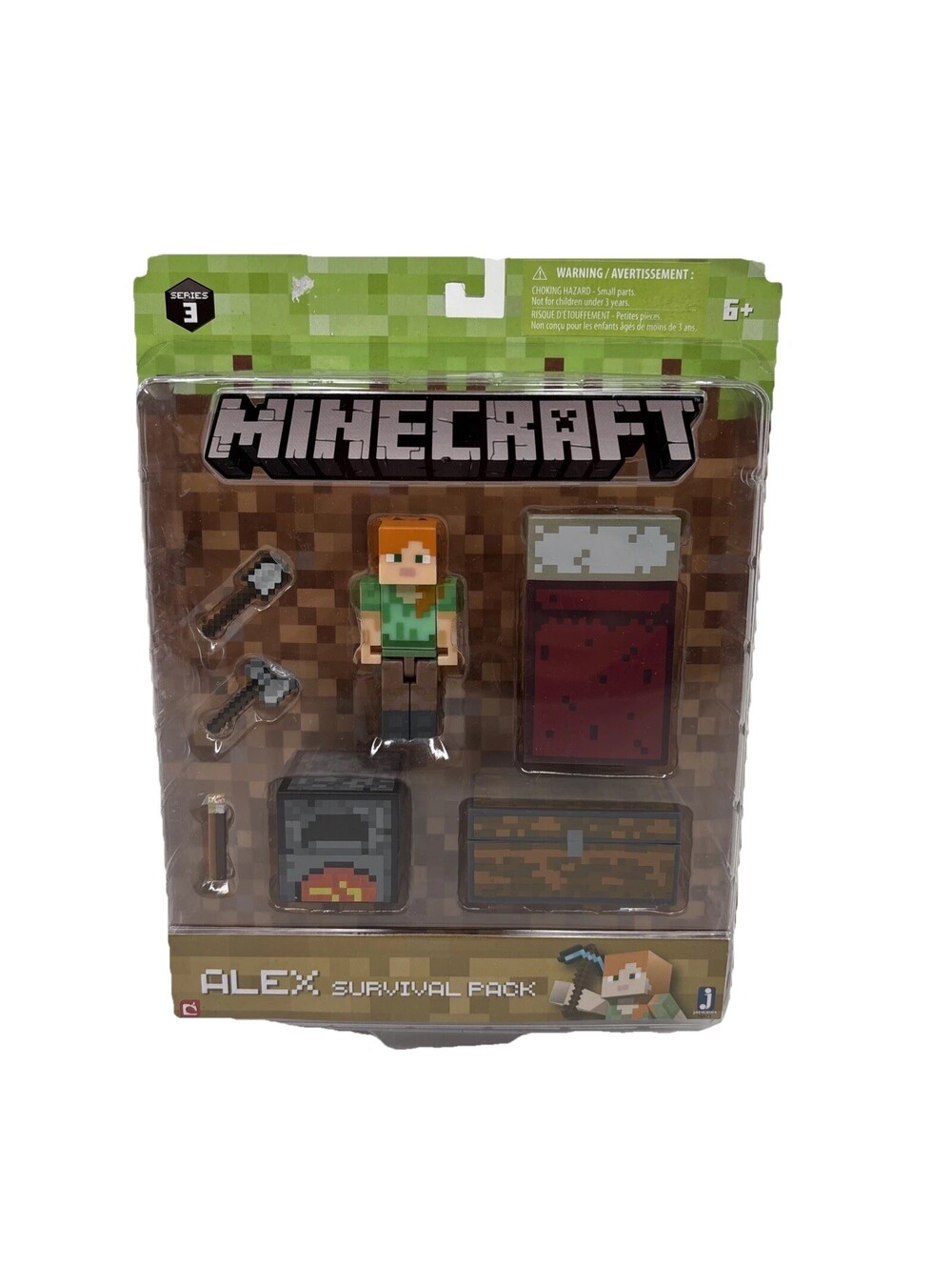 Minecraft Alex Survival Pack Action Figure Set Series 3 Mojang 2016 Jazwares New